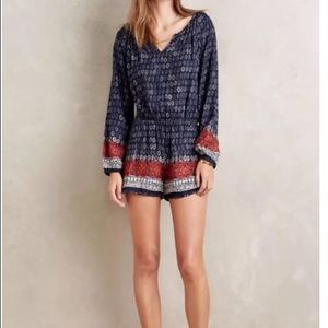 Anthropologie Lilka Navy Romper Size Small